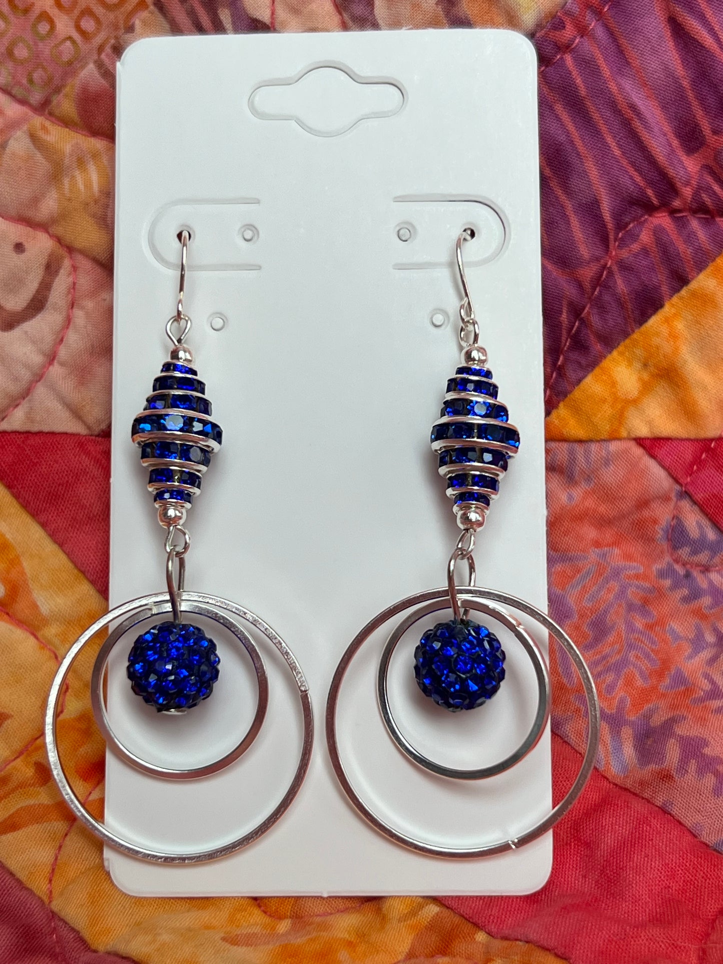 Earrings- Crystal rondelles with round crystal and hoops. Multiple colors available.