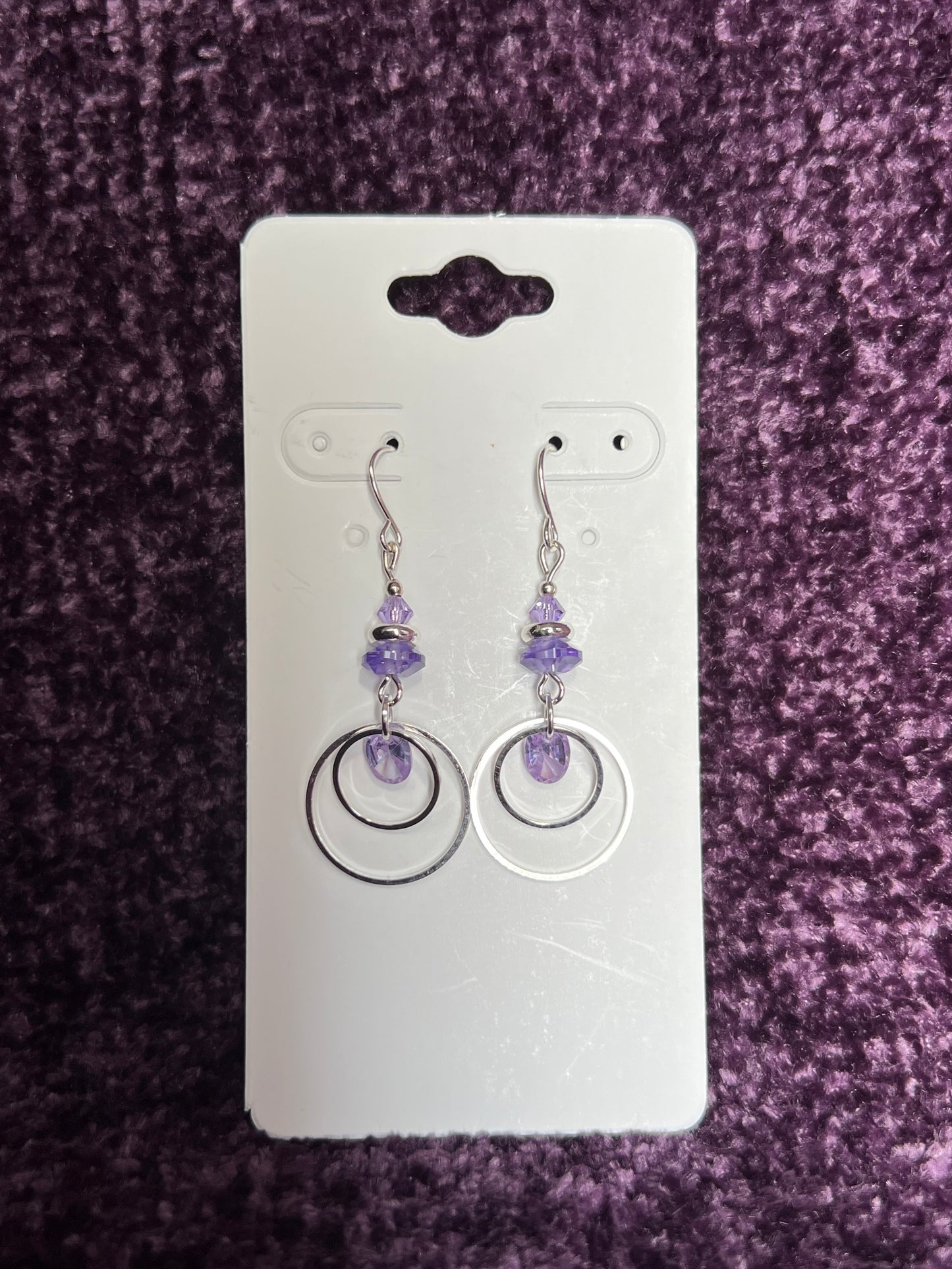 Earrings- Silver plated metal with Swarovski bicone crystals and cubic zirconia beads. Multiple colors available.