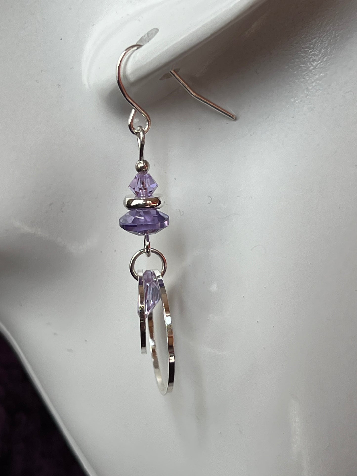 Earrings- Silver plated metal with Swarovski bicone crystals and cubic zirconia beads. Multiple colors available.